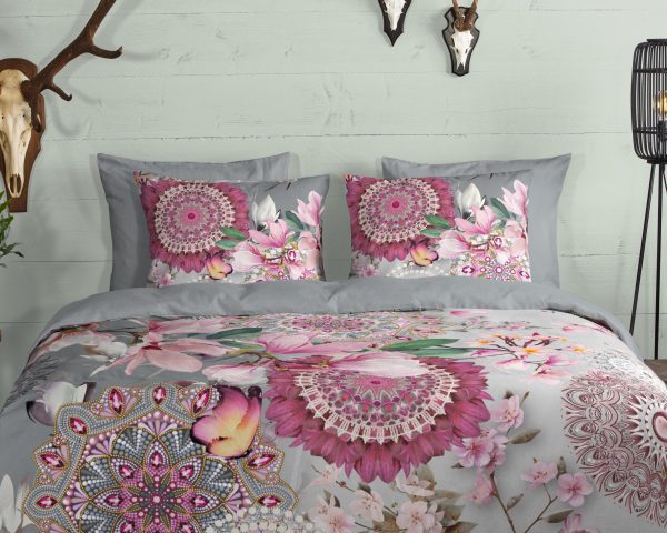 HIP Dekbedovertrek "mandala's en magnolia bloemen" - Multi - (140x200/220 cm) - Katoen Flanel - Afbeelding 3