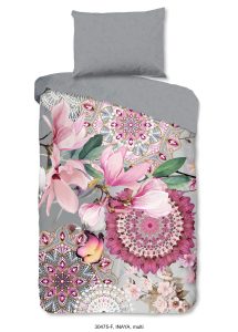 HIP Dekbedovertrek "mandala's en magnolia bloemen" - Multi - (140x200 cm) - Katoen Flanel