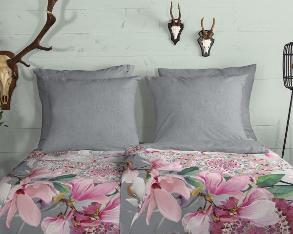 HIP Dekbedovertrek "mandala's en magnolia bloemen" - Multi - (140x200 cm) - Katoen Flanel - Afbeelding 3