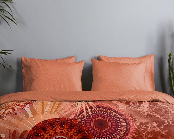 HIP Dekbedovertrek "mandala's en een tijer" - Terra - (140x200 cm) - Katoen Satijn - Afbeelding 3