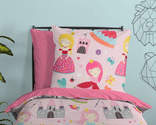 Good Morning Kinderdekbedovertrek "princessen" - Roze - (135x200 cm) - Katoen - Afbeelding 3