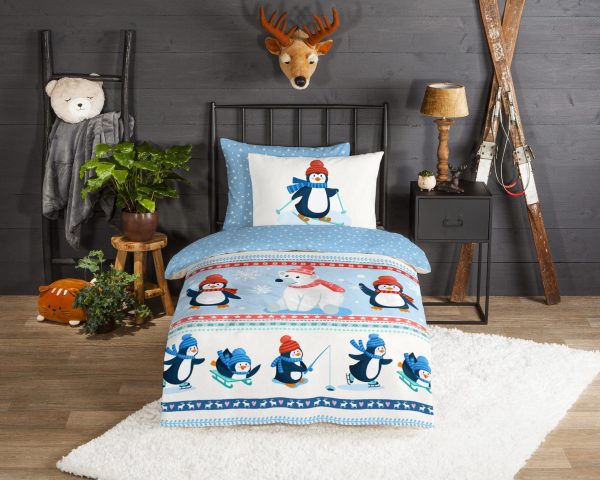 Good Morning Kinderdekbedovertrek "pinguins" - Multi - (140x200/220 cm) - Katoen Flanel - Afbeelding 2