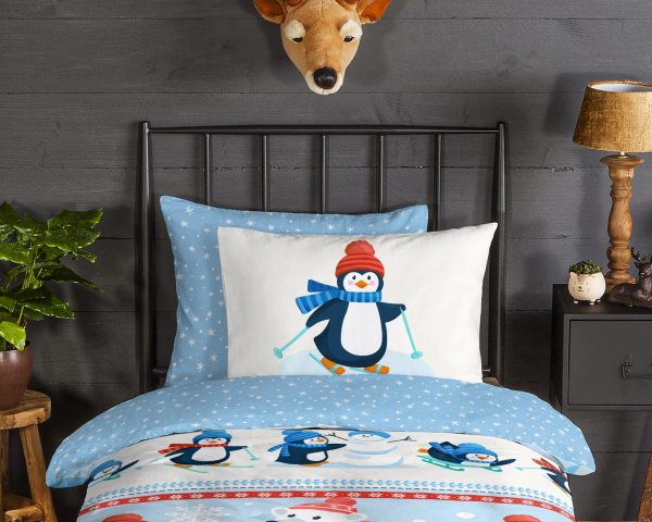 Good Morning Kinderdekbedovertrek "pinguins" - Multi - (140x200/220 cm) - Katoen Flanel - Afbeelding 3
