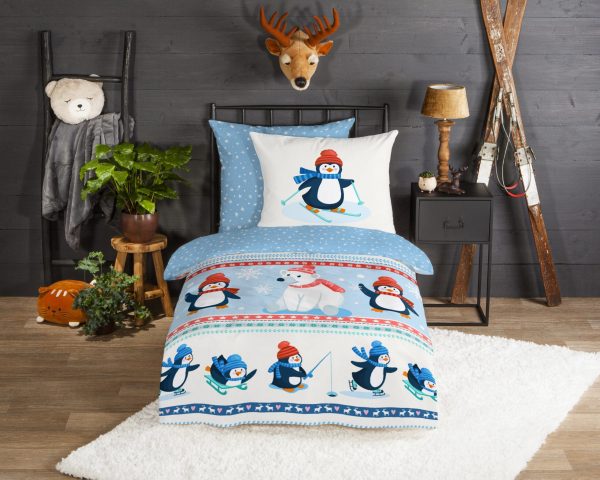 Good Morning Kinderdekbedovertrek "pinguins" - Multi - (135x200 cm) - Katoen Flanel - Afbeelding 2