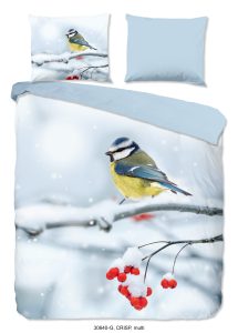 Good Morning Dekbedovertrek "pimpelmees in de sneeuw" - Multi - (200x200/220 cm) - Katoen