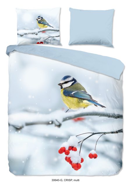 Good Morning Dekbedovertrek "pimpelmees in de sneeuw" - Multi - (200x200/220 cm) - Katoen
