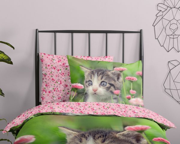 Good Morning Kinderdekbedovertrek "poes" - Multi - (140x200/220 cm) - Katoen - Afbeelding 3