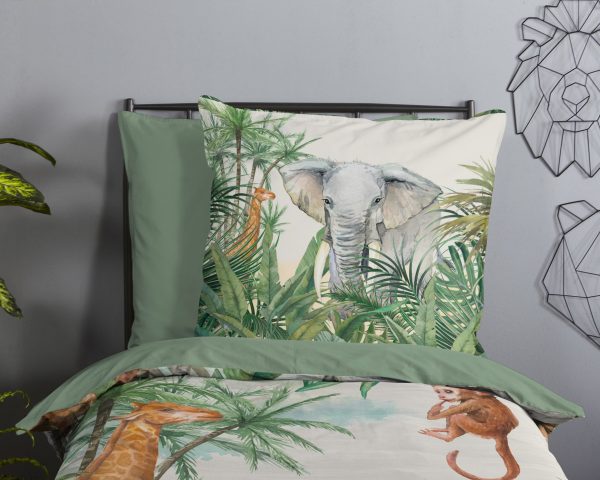 Good Morning Kinderdekbedovertrek "dieren in de jungle" - Multi - (135x200 cm) - Katoen - Afbeelding 3
