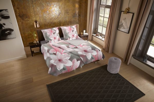 Pure Dekbedovertrek "magnolia bloemen" - Roze - (135x200 cm) - Microfiber - Afbeelding 2