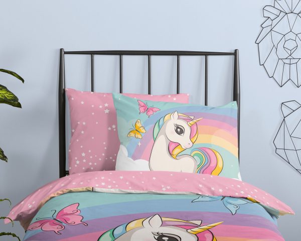 Good Morning Kinderdekbedovertrek "eenhoorn en regenboog" - Multi - (140x200/220 cm) - Katoen - Afbeelding 3