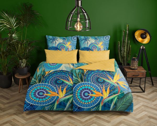 HIP Dekbedovertrek "mandal's en strelitzia bloemen" - Multi - (155x220 cm) - Katoen Satijn - Afbeelding 2