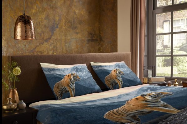 Pure Dekbedovertrek "tijger in de bergen" - Multi - (135x200 cm) - Microfiber - Afbeelding 3