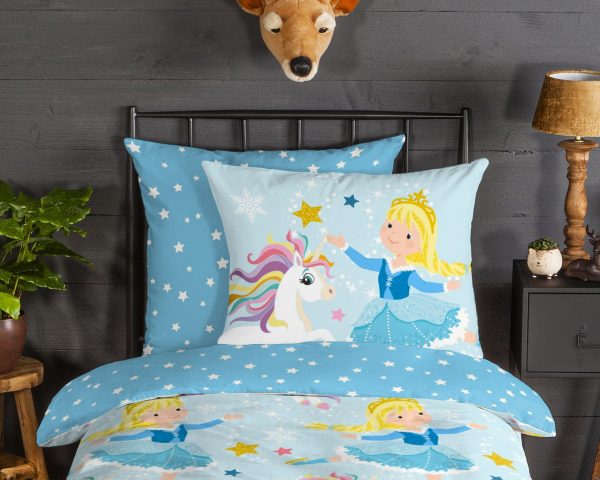 Good Morning Kinderdekbedovertrek "eenhoorns en prinsessen" - Multi - (135x200 cm) - Katoen Flanel - Afbeelding 3