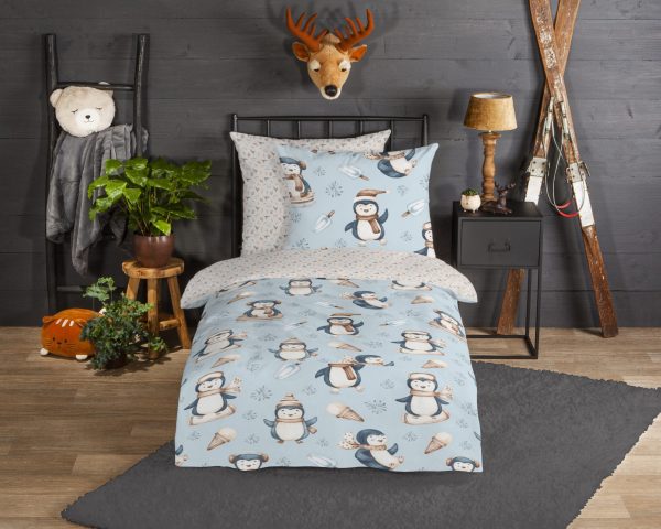 Good Morning Kinderdekbedovertrek "pinguins" - Multi - (135x200 cm) - Katoen Flanel - Afbeelding 2