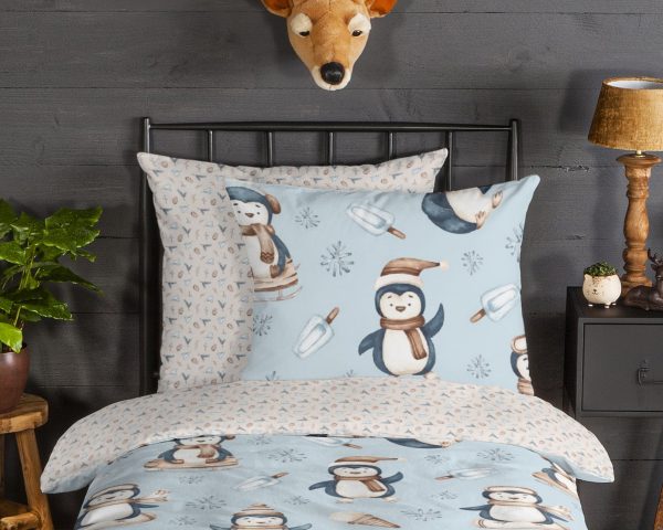 Good Morning Kinderdekbedovertrek "pinguins" - Multi - (135x200 cm) - Katoen Flanel - Afbeelding 3