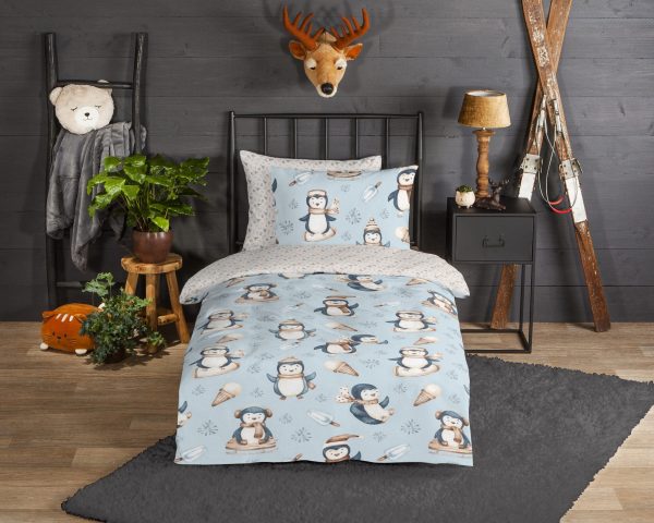 Good Morning Dekbedovertrek "pinguins" - Multi - (140x200 cm) - Katoen Flanel - Afbeelding 2