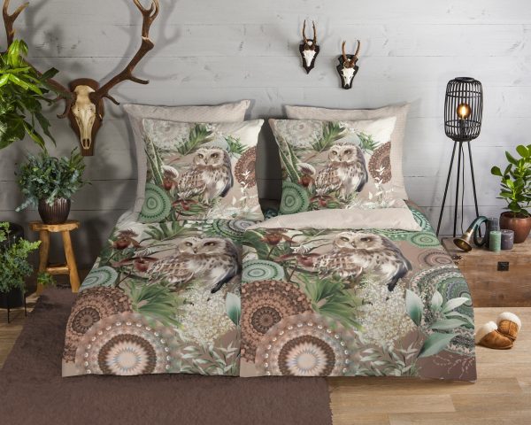 HIP Dekbedovertrek "mandala's en uil" - Multi - (135x200 cm) - Katoen Flanel - Afbeelding 2