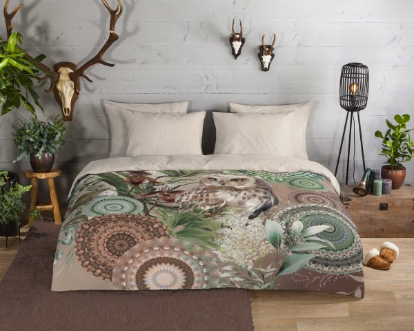 HIP Dekbedovertrek "mandala's en uil" - Multi - (140x200 cm) - Katoen Flanel - Afbeelding 2