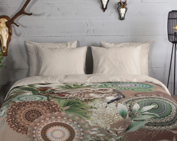 HIP Dekbedovertrek "mandala's en uil" - Multi - (140x200 cm) - Katoen Flanel - Afbeelding 3