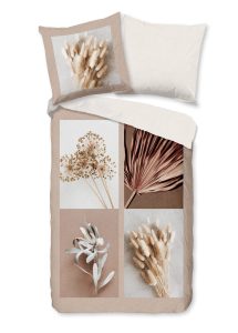 Good Morning Dekbedovertrek "droog bloemen" - Zand - (135x200 cm) - Katoen