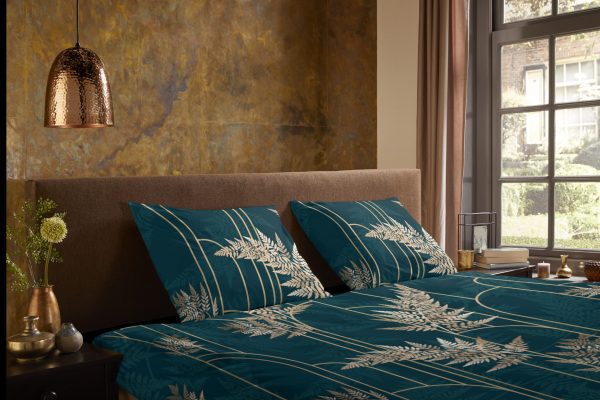 Pure Dekbedovertrek "gouden bladeren" - Groen - (135x200 cm) - Microfiber - Afbeelding 3