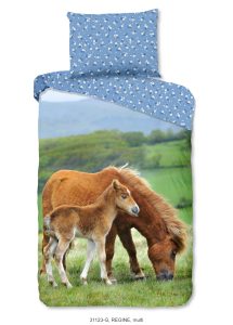 Good Morning Kinderdekbedovertrek "paarden" - Multi - (140x200 cm) - Katoen