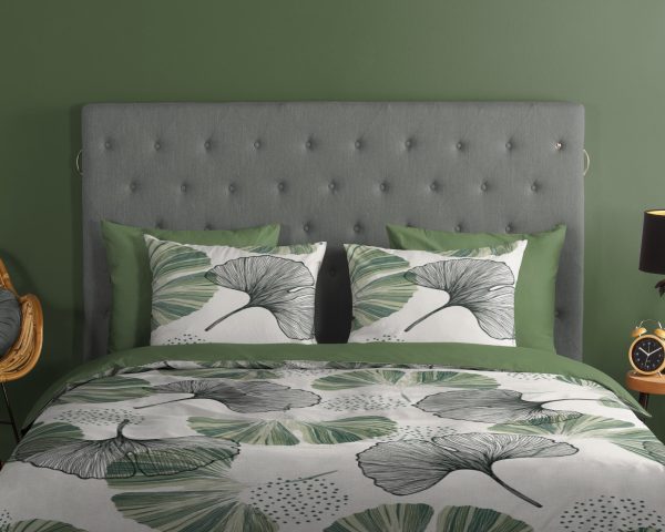 Good Morning Dekbedovertrek "bladeren" - Multi - (200x200/220 cm) - Katoen - Afbeelding 3