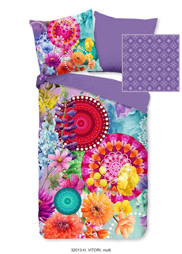 HIP Dekbedovertrek "mandala's en bloemen" - Multi - (155x220 cm) - Katoen Satijn - Afbeelding 2