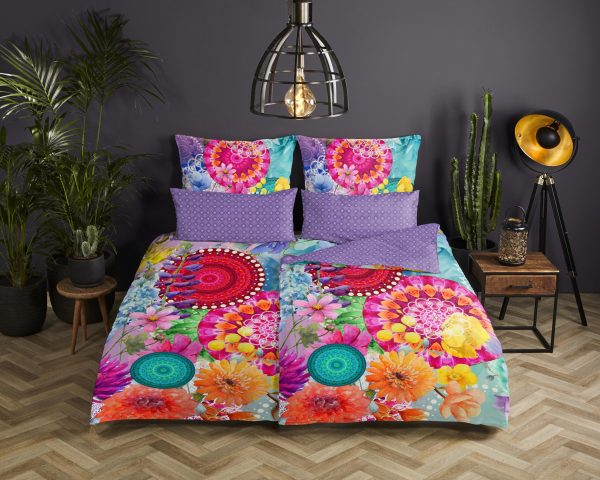 HIP Dekbedovertrek "mandala's en bloemen" - Multi - (155x220 cm) - Katoen Satijn - Afbeelding 3