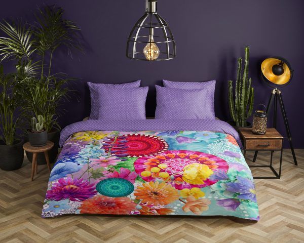 HIP Dekbedovertrek "mandala's en bloemen" - Multi - (140x200 cm) - Katoen Satijn - Afbeelding 2