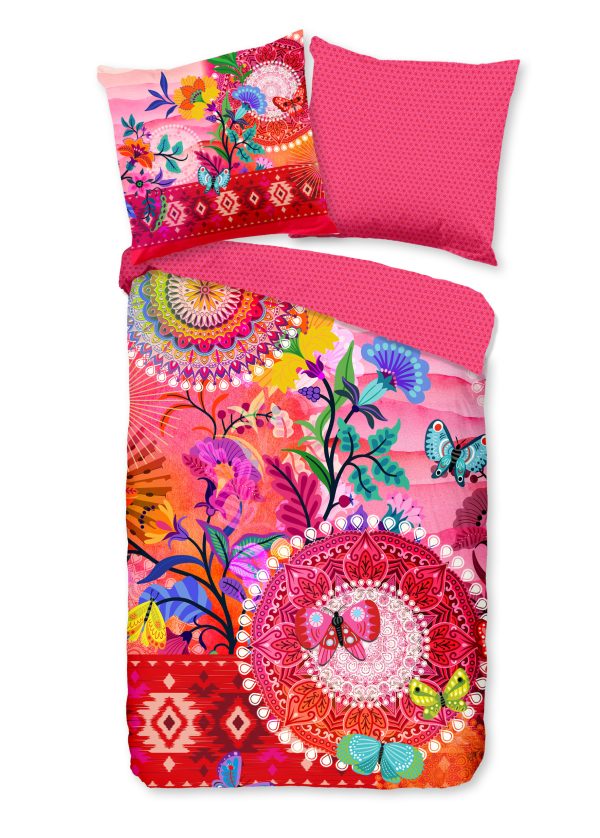 HIP Dekbedovertrek "mandala's en bloemen" - Multi - (135x200 cm) - Katoen Satijn
