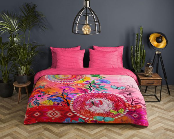 HIP Dekbedovertrek "mandala's en bloemen" - Multi - (140x200 cm) - Katoen Satijn - Afbeelding 2