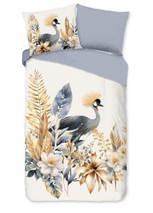 Good Morning Dekbedovertrek "bloemen en vogels" - Multi - (140x200/220 cm) - Katoen