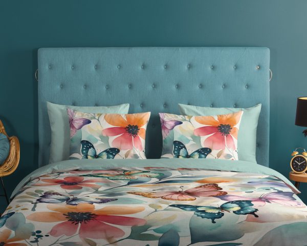Good Morning Dekbedovertrek "bloemen en vlinders" - Multi - (200x200/220 cm) - Katoen - Afbeelding 3