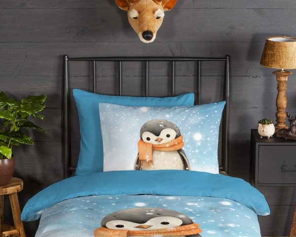 Good Morning Kinderdekbedovertrek "pinguin" - Multi - (140x200/220 cm) - Katoen Flanel - Afbeelding 3