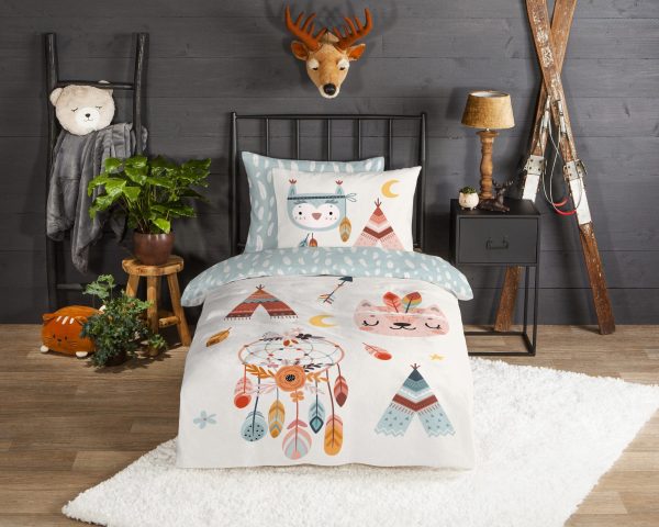 Good Morning Kinderdekbedovertrek "tipi-tenten / boho" - Multi - (140x200/220 cm) - Katoen Flanel - Afbeelding 2