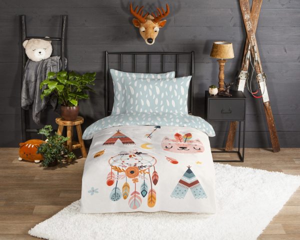 Good Morning Dekbedovertrek "tipi-tenten / boho" - Multi - (140x200 cm) - Katoen Flanel - Afbeelding 2