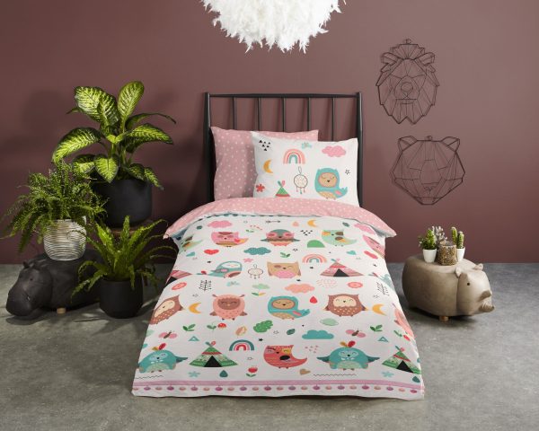 Good Morning Kinderdekbedovertrek "uilen in boho thema" - Multi - (140x200/220 cm) - Katoen - Afbeelding 2