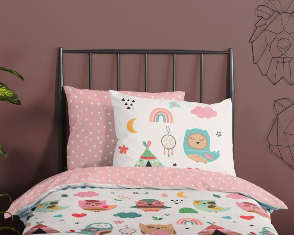 Good Morning Kinderdekbedovertrek "uilen in boho thema" - Multi - (140x200/220 cm) - Katoen - Afbeelding 3