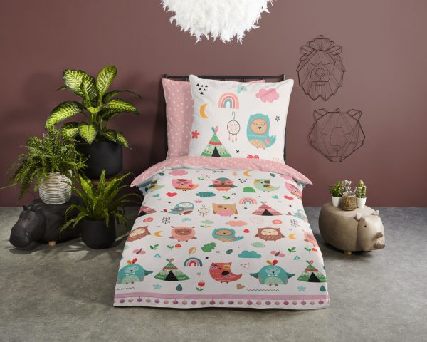 Good Morning Kinderdekbedovertrek "uilen in boho thema" - Multi - (135x200 cm) - Katoen - Afbeelding 2