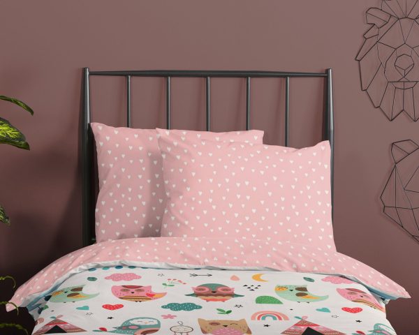Good Morning Dekbedovertrek "uilen in boho thema" - Multi - (140x200 cm) - Katoen - Afbeelding 3