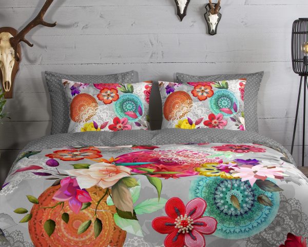 HIP Dekbedovertrek "Mandals en bloemen" - Multi - (200x200/220 cm) - Katoen Flanel - Afbeelding 3
