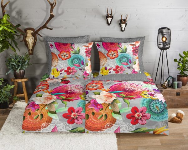 HIP Dekbedovertrek "Mandals en bloemen" - Multi - (135x200 cm) - Katoen Flanel - Afbeelding 2