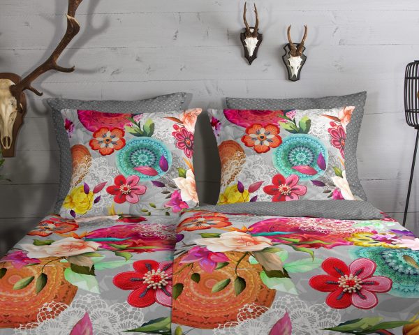 HIP Dekbedovertrek "Mandals en bloemen" - Multi - (135x200 cm) - Katoen Flanel - Afbeelding 3