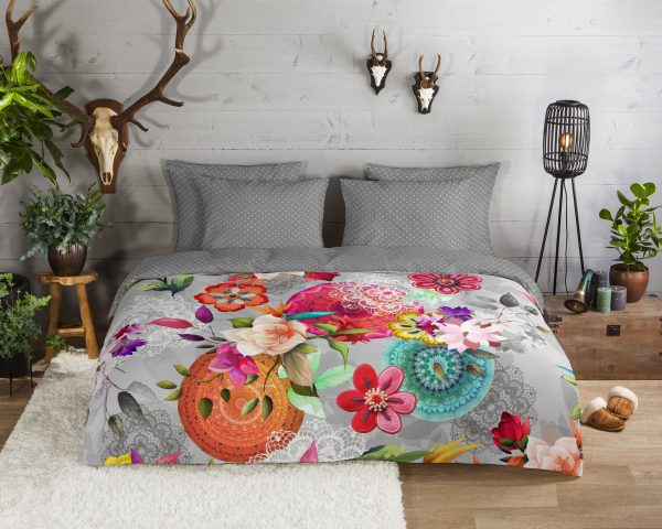 HIP Dekbedovertrek "Mandals en bloemen" - Multi - (140x200 cm) - Katoen Flanel - Afbeelding 2