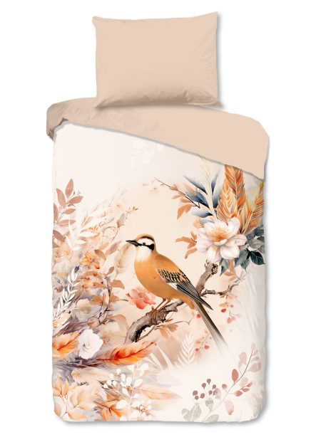Good Morning Dekbedovertrek "vogel en bloemen" - Multi - (140x200 cm) - Katoen