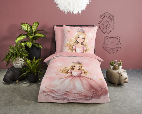Good Morning Kinderdekbedovertrek "princes" - Roze - (135x200 cm) - Katoen - Afbeelding 2