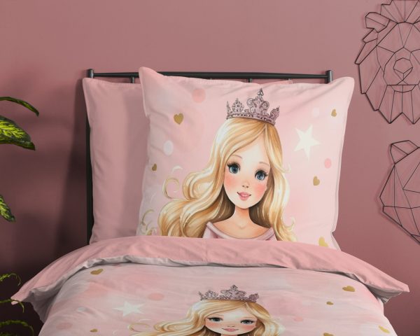 Good Morning Kinderdekbedovertrek "princes" - Roze - (135x200 cm) - Katoen - Afbeelding 3