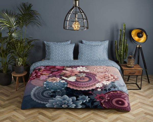 HIP Dekbedovertrek "mandalas & bloemen" - Multi - (140x200 cm) - Katoen Satijn - Afbeelding 2