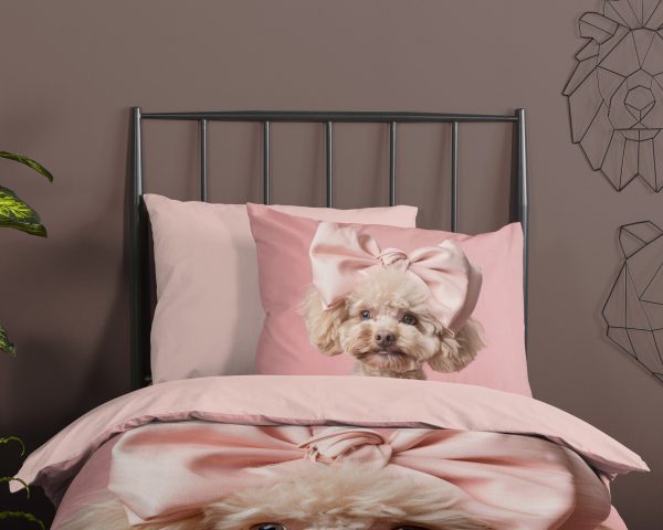 Good Morning Kinderdekbedovertrek "hond/ poedel" - Roze - (140x200/220 cm) - Katoen - Afbeelding 3